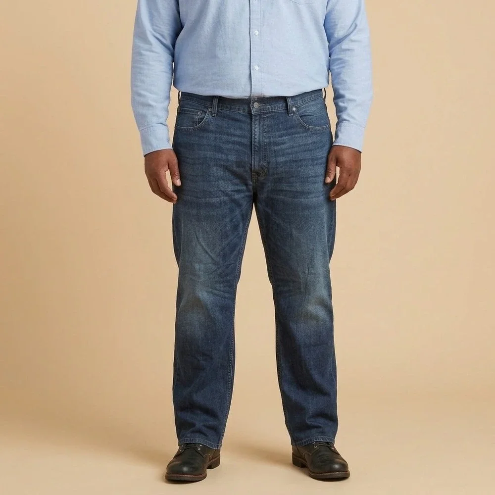 Levi's 505 Jeans Men‎ 42x32 Straight Leg Dark Wash Denim